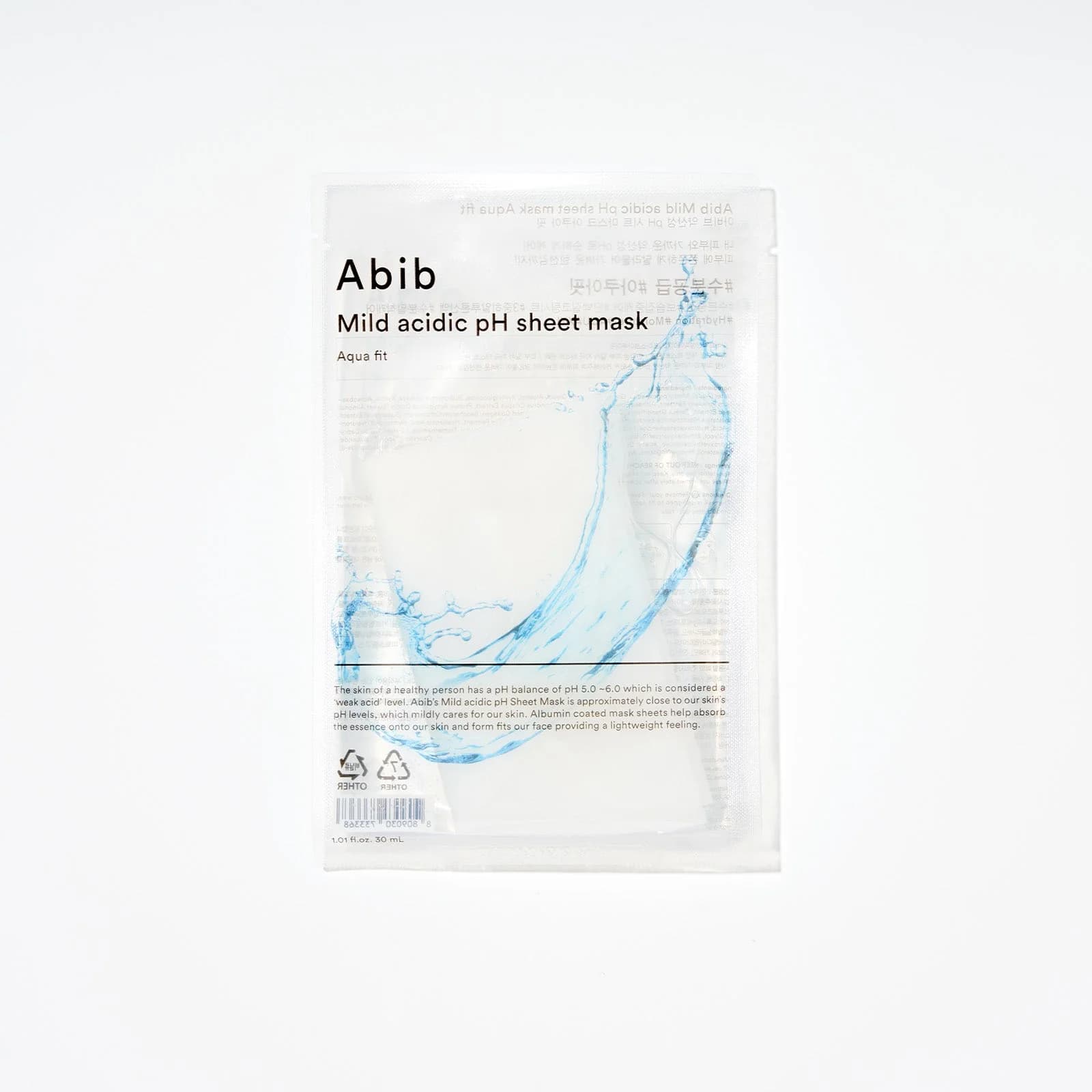 Abib Mild acidic pH sheet mask Aqua fit 30ml