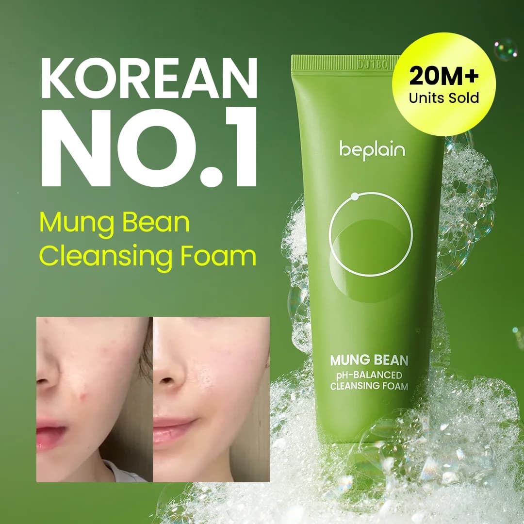 Beplain Mung Bean pH-Balanced Cleansing Foam 160ml Limited Double Pack